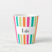 Rainbow-vertikale Streifen farbenfroh Retro-Multic Milchtasse (Vorderseite)