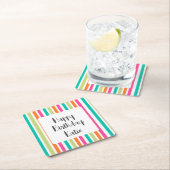 Rainbow-vertikale Streifen farbenfroh Retro-Multic Rechteckiger Pappuntersetzer (Vor Ort)