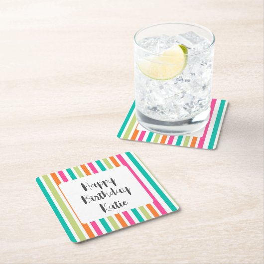 Rainbow-vertikale Streifen farbenfroh Retro-Multic Rechteckiger Pappuntersetzer (Vor Ort)