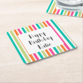 Rainbow-vertikale Streifen farbenfroh Retro-Multic Rechteckiger Pappuntersetzer (angewinkelt)