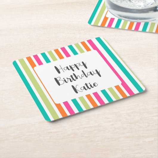 Rainbow-vertikale Streifen farbenfroh Retro-Multic Rechteckiger Pappuntersetzer (angewinkelt)