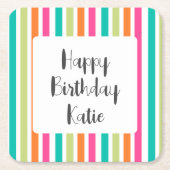 Rainbow-vertikale Streifen farbenfroh Retro-Multic Rechteckiger Pappuntersetzer (Vorderseite)