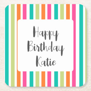 Rainbow-vertikale Streifen farbenfroh Retro-Multic Rechteckiger Pappuntersetzer