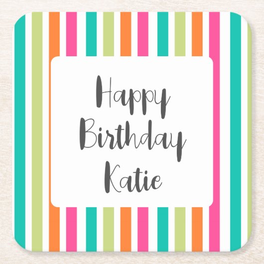 Rainbow-vertikale Streifen farbenfroh Retro-Multic Rechteckiger Pappuntersetzer (Vorderseite)