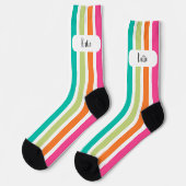 Rainbow-vertikale Streifen farbenfroh Retro-Multic Socken (Linkes Detail)