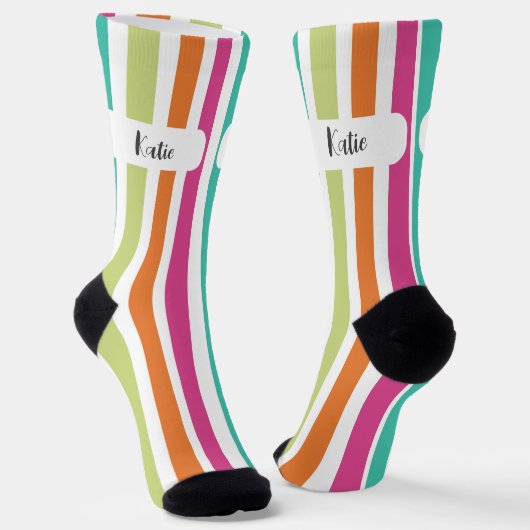 Rainbow-vertikale Streifen farbenfroh Retro-Multic Socken (Gewinkelt)