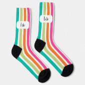Rainbow-vertikale Streifen farbenfroh Retro-Multic Socken (Rechts)