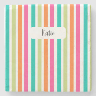 Rainbow-vertikale Streifen farbenfroh Retro-Multic Steinuntersetzer