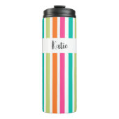 Rainbow-vertikale Streifen farbenfroh Retro-Multic Thermosbecher (Vorderseite)