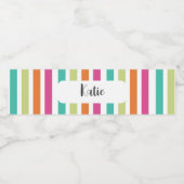 Rainbow-vertikale Streifen farbenfroh Retro-Multic Wasserflaschenetikett (Einzelnes Label)