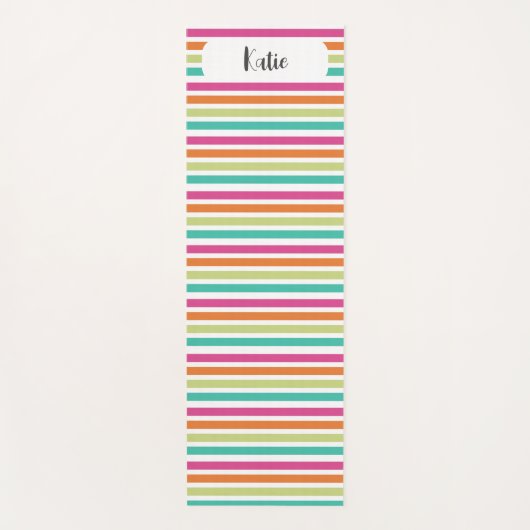 Rainbow-vertikale Streifen farbenfroh Retro-Multic Yogamatte (Vorderseite)