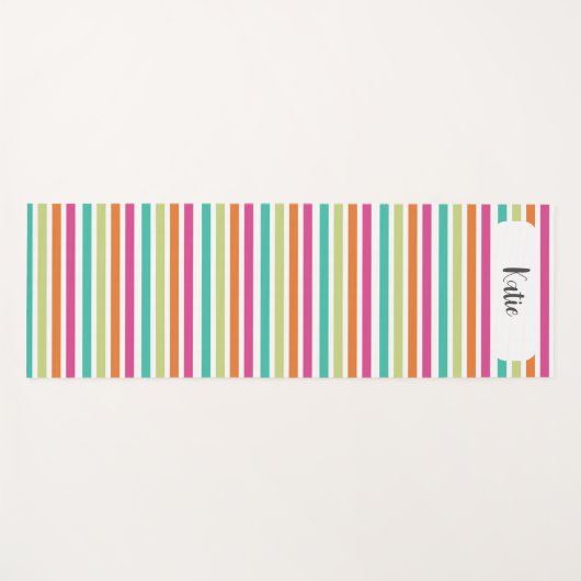 Rainbow-vertikale Streifen farbenfroh Retro-Multic Yogamatte (Vorderseite (Horizontal))