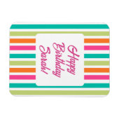 Rainbow vertikale Streifen farbenfrohe Retro Magnet (Horizontal)