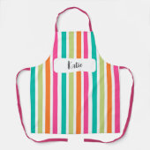 Rainbow vertikale Streifen farbenfrohe Retro Schürze (Vorderseite)