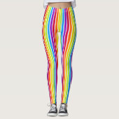 Rainbow Vertikale Streifen hell farbig Leggings (Vorderseite)