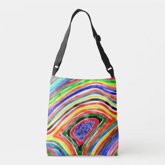 "Rainbow Vibes" Abstract Shoulder Bag Tragetaschen Mit Langen Trägern (Rückseite)