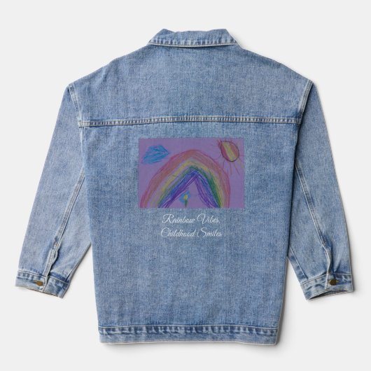 Rainbow Vibes, Kindheit lächelt Denim Jacket Jeansjacke (Rückseite)