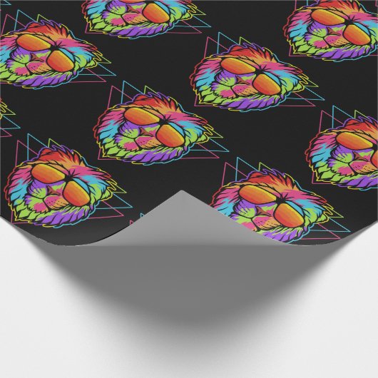 Rainbow Vibes Lion Geschenkpapier (Ecke)