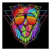 Rainbow Vibes Lion Poster (Vorderseite)
