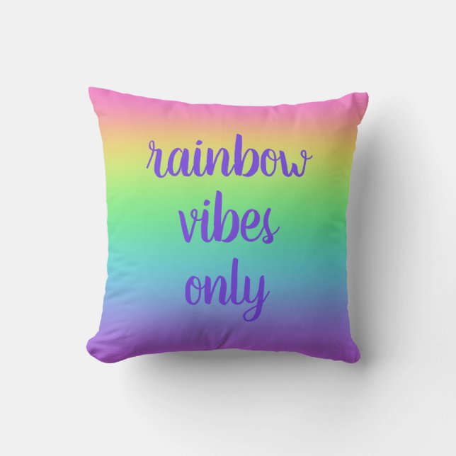 Rainbow Vibes Nur Throw Kissen (Vorderseite)