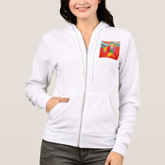 Rainbow Vibes White Women's Hoodie (Vorderseite)