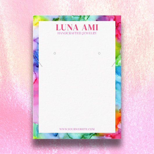Rainbow Vibranry Jewelry Necklace Earring Display Visitenkarte
