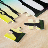 Rainbow Vibransky über Schwarze Silhouette Puzzle (Seite)