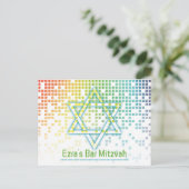 Rainbow Video Game Gamer Bar Mitzvah Save the Date Postkarte (Stehend Vorderseite)
