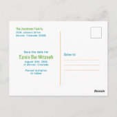 Rainbow Video Game Gamer Bar Mitzvah Save the Date Postkarte (Rückseite)