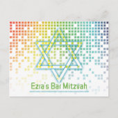 Rainbow Video Game Gamer Bar Mitzvah Save the Date Postkarte (Vorderseite)