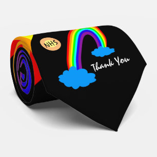 Rainbow & Vielen Dank "NHS" /office fashion Großbr Krawatte
