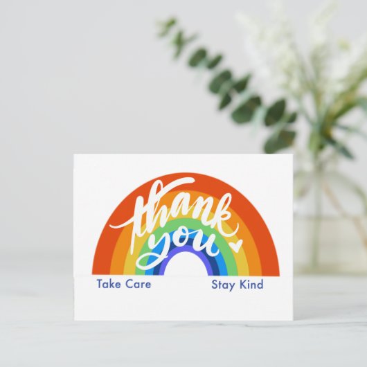 Rainbow Vielen Dank Postkarte (Stehend Vorderseite)