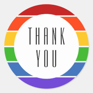 Rainbow Vielen Dank White Strip Runder Aufkleber