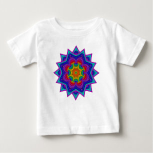 Rainbow Vintag Psychedelic Fraktal Kaleidoskop Baby T-shirt
