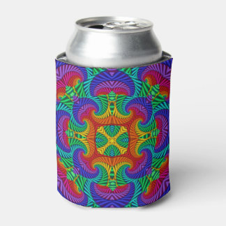 Rainbow Vintag Psychedelic Fraktal Kaleidoskop Dosenkühler