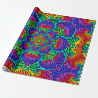 Rainbow Vintag Psychedelic Fraktal Kaleidoskop Geschenkpapier