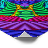 Rainbow Vintag Psychedelic Fraktal Kaleidoskop Poster (Ecke)