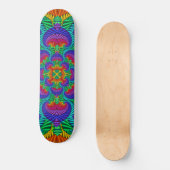 Rainbow Vintag Psychedelic Fraktal Kaleidoskop Skateboard (Vorderseite)
