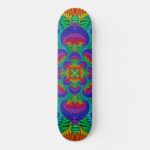 Rainbow Vintag Psychedelic Fraktal Kaleidoskop Skateboard