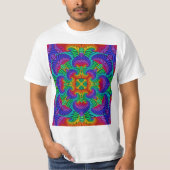 Rainbow Vintag Psychedelic Fraktal Kaleidoskop T-Shirt (Vorderseite)