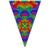 Rainbow Vintag Psychedelic Fraktal Kaleidoskop Wimpelkette (Dritte Fahne)