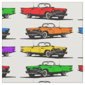 Rainbow Vintagen Sportwagen der 50er Jahre Stoff (Nahaufnahme)