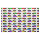 Rainbow Vintagen Sportwagen der 50er Jahre Stoff (Fat Quarter (45,7 x 55,9 cm))