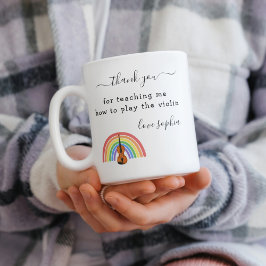 Rainbow Violin Music Teacher Apprecife Geschenk Kaffeetasse