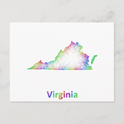 Rainbow Virginia-Karte Postkarte (Vorderseite)