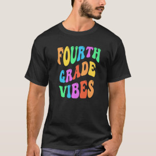 Rainbow VIRTH GRADE VIBES Retro 4th Gr Little Mis T-Shirt