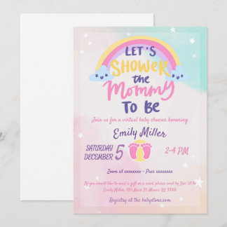 Rainbow Virtual Baby Shower Einladung