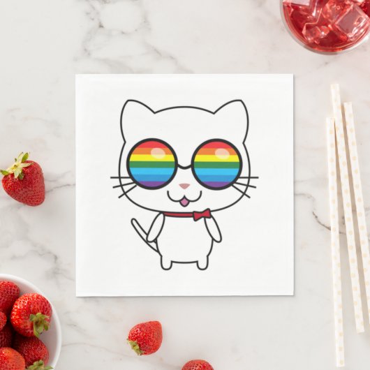 Rainbow Vision Pride Cat Serviette (Beispiel)