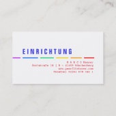 Rainbow-Visitenkarten Visitenkarte (Rückseite)