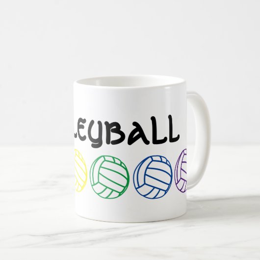 Rainbow Volleyball-Tasse Kaffeetasse (VorderseiteRechts)